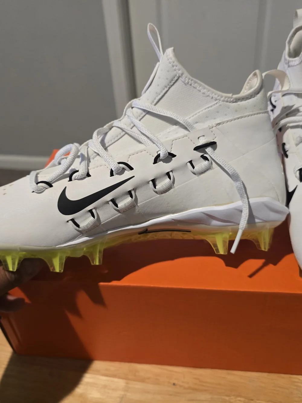 Nike Alpha Huarache 6 Elite LAX 880409 107 Lacrosse Cleats White Shoes Men 11